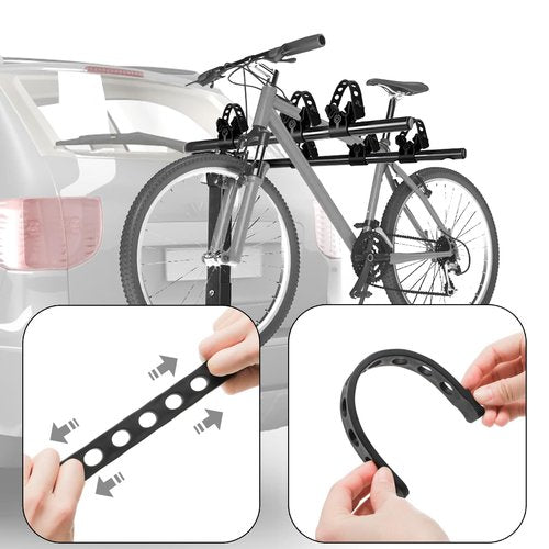 Nagpew 12 Pieces Bike Rack Straps, Rubber Bicycle Wheel Strap Replacement, Bike Cradle Carrier Strap with Holes for Outdoor Activities Car Bike Rack, Cradle Tie Down