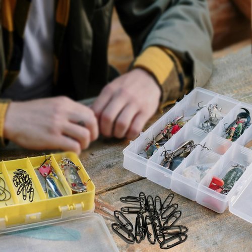 QHAJRYYC 50 Pack Fishing Speed Clips, High Strength Stainless Steel Speed Clip, Fishing Stealth Power Speed Clips, Stainless Steel Quick Change Clip, Fishing Clips Quick Change (1.8cm)