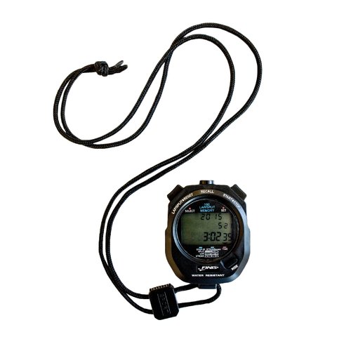 FINIS Waterproof Stopwatch for Swim Training - 300 Split Memory - Stroke Rate Mode - Easy-Read Display - Black