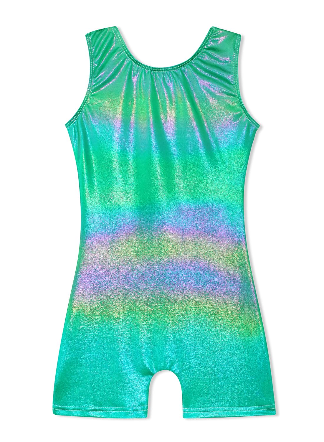 HOZIY Gymnastics Leotards with Shorts for Girls Toddlers 1t 2t 12 18 24 Months Little Girl Biketards Unitards Dance Outfits Solid Colors Green Sparkly Colorful