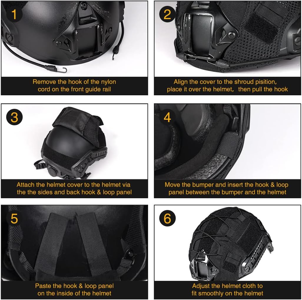 IDOGEAR SPORTS Tactical Helmet Cover for Fast Helmets - Camo M/L Size - Durable 500D Nylon Tactical Gear for Airsoft, Paintball, Hunting