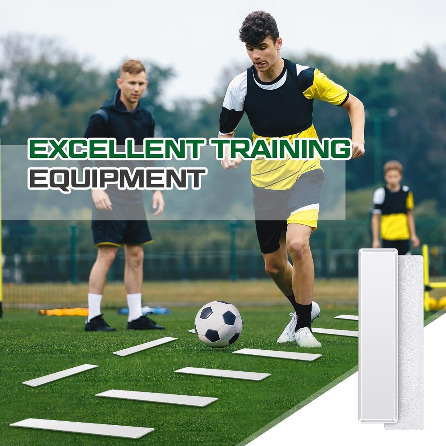 10 Pcs Court Line Marker Kit Flat Rectangular Gym Floor Spot White Boundary Markers Agility Training Accessories for Soccer Basketball Volleyball Badminton Outdoor