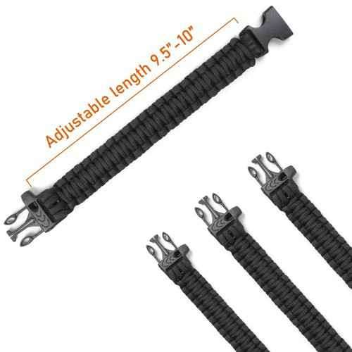 Lemubeane 3 Pack Paracord Survival Bracelet 9.7" Wristband with Whistle