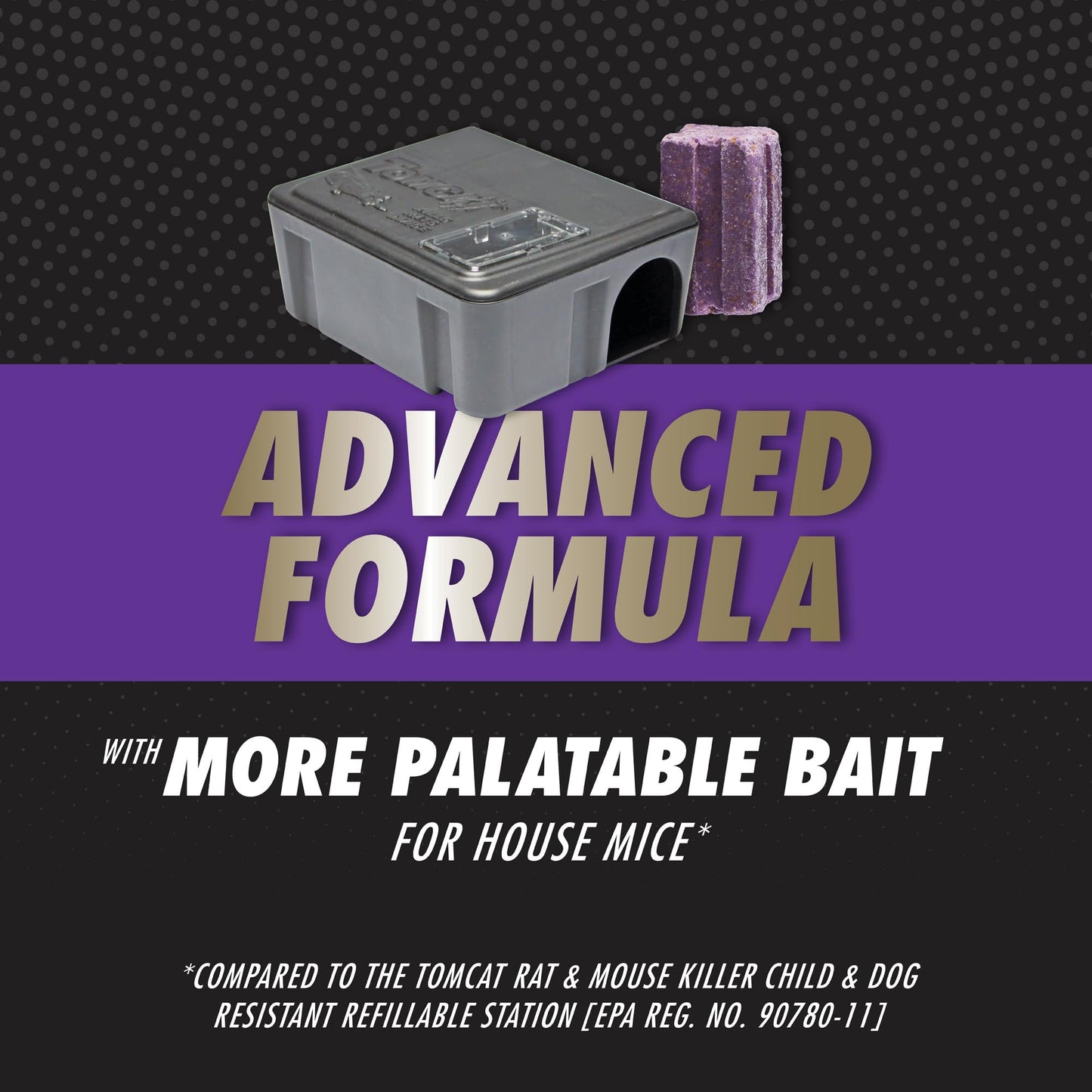Tomcat Advanced Brand Rat & Mouse Bait with Refillable Station, Indoor and Outdoor Use, 1 Station and 12 Bait Block Refills