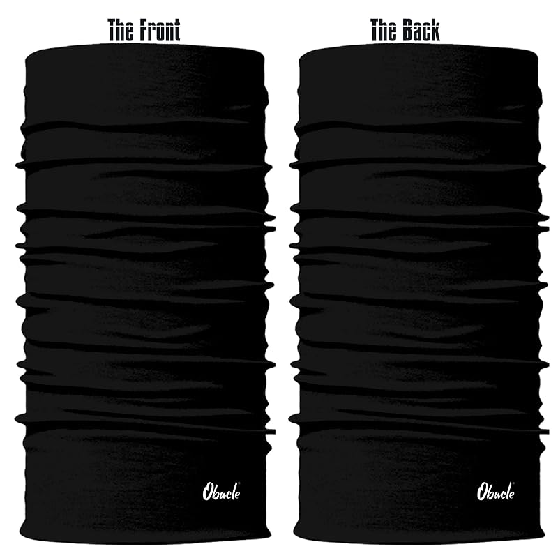 Neck Gaiter Face Mask Bandana for Dust Wind Sun Protection - Black (Variation: Black)