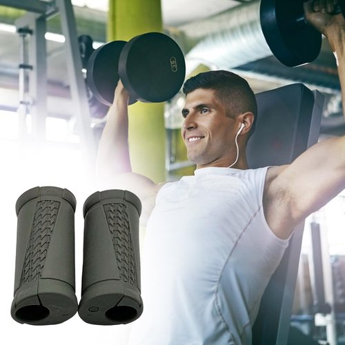 Angled Barbell Grip - Ergonomic Rotating Handles for Weightlifting, Reduce Joint Stress & Improve Wrist Alignment, Universal Fit for Home Gym Barbells, Powerlifting Accessories