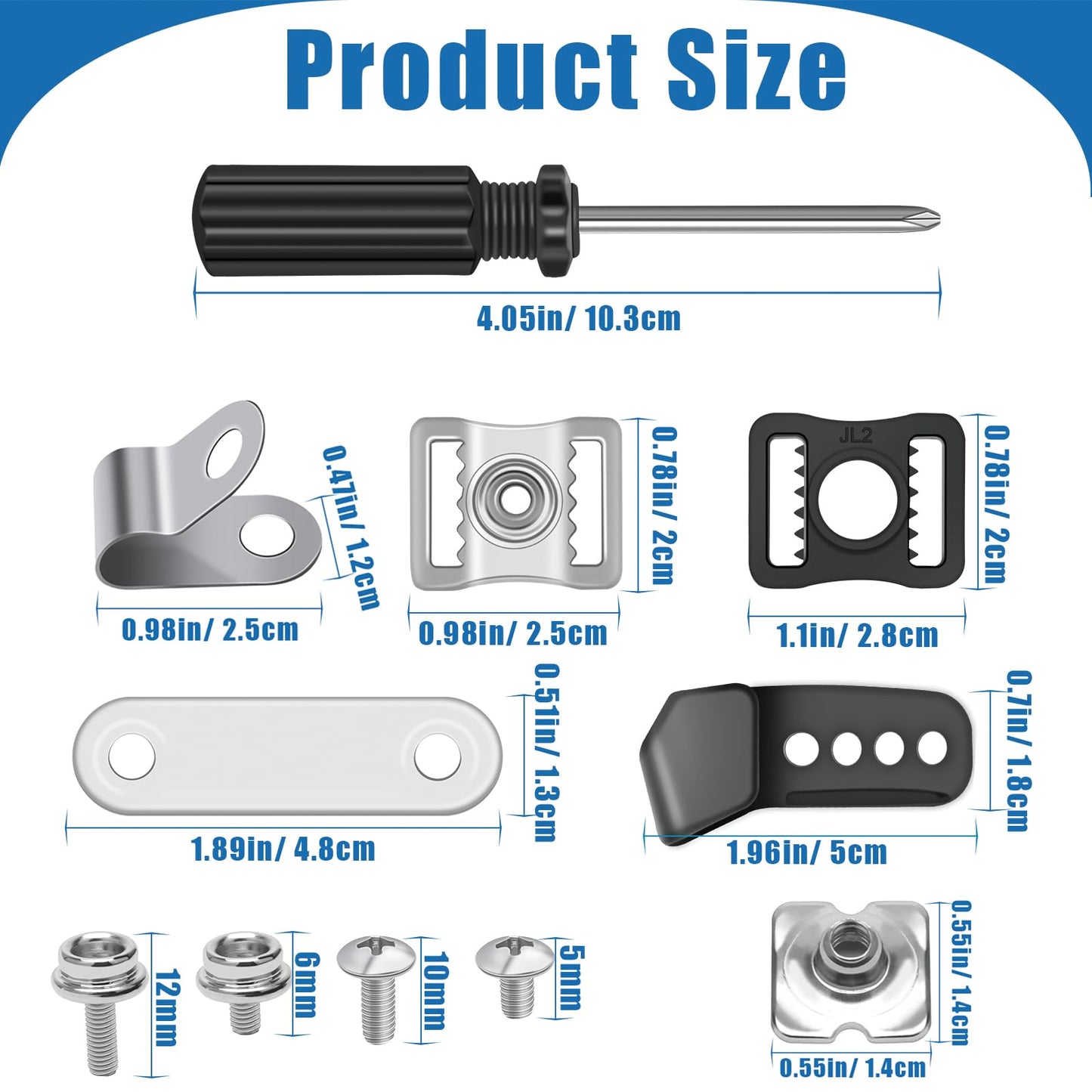 Anglekai 31PCS Hockey Helmet Repair Kit, Football Helmet Hardware Kit Include 2 J Clips/ 4 Rubber Gaskets/ 4 R Shape Football Visor Clips/ 16 Screw Nuts/ 4 Chin Strap Adapter/Screwdriver (61)