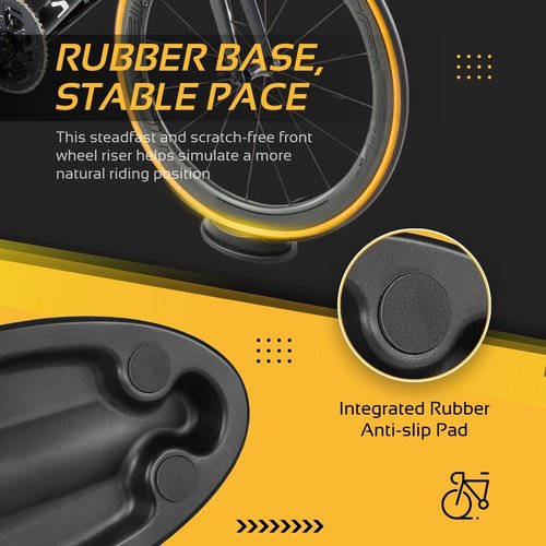 Flexzion Bike Trainer Front Wheel Block - Sturdy Molded Plastic Bicycle Stabilizing Leveling Block Support for Indoor Turbo Trainer Bike Stationary Resistance Training Exercises