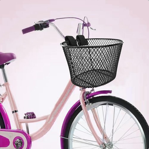 Adult Bike Basket Front, Bicycle Basket for Women, Waterproof Metal Wire Bicycle Basket with Carrying Handle, Suitable for Most Adult Bicycles, Practical Bike Accessories