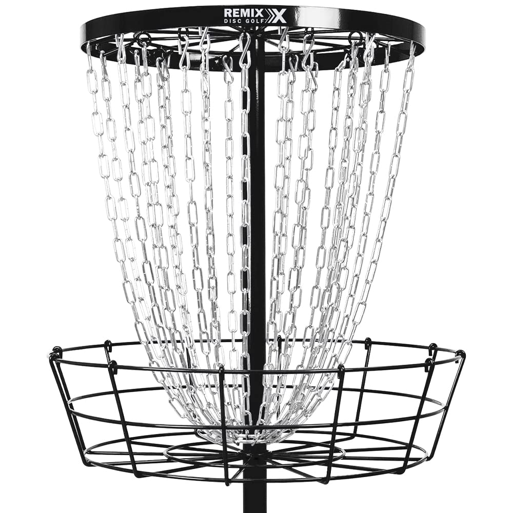 Remix Deluxe 24-Chain Practice Basket for Disc Golf - Black