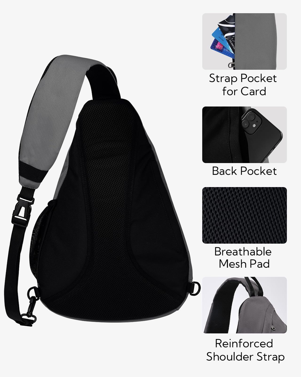 WATERFLY Sling Bag Sling Backpack Small Crossbody Shoulder Bag for Men Women Traveling Cycling Hiking Daypack