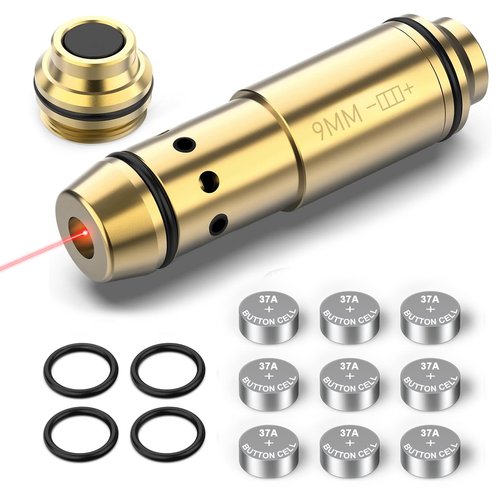 9mm Laser Training Cartridge for Dry Fire Practice and Shooting Training Laser Bullet with Rubber Snap Cap