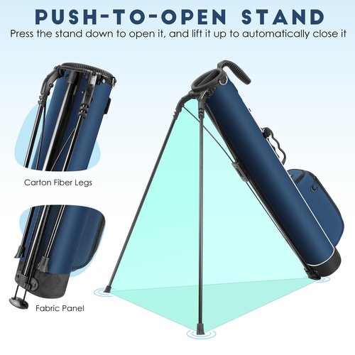 Findway Golf Stand Bag, Par 3 Golf Bag Pitch n Putt Small Golf Bag with Ball Holder and Cooler Bag, Lightweight Golf Carry Bag for Men Women