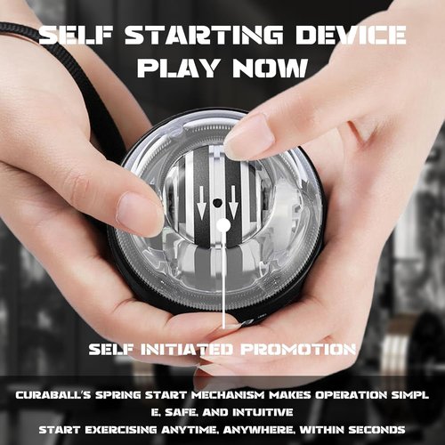 Palashop Curaball Hand Exerciser, 2025 New Curaball Hand Balls, Curaball Torque Ball, Auto-Start Gyroscopic Wrist Exercise Ball with Led Lights (2pcs)