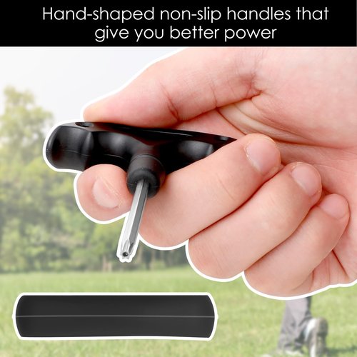 Psyqtsuary Golf Wrench Adjustable Golf Tool with Plastic Handle Golf Driver Spike Wrench Stainless Steel Golf Driver Tool for Golf Club Driver Equipment(Black)