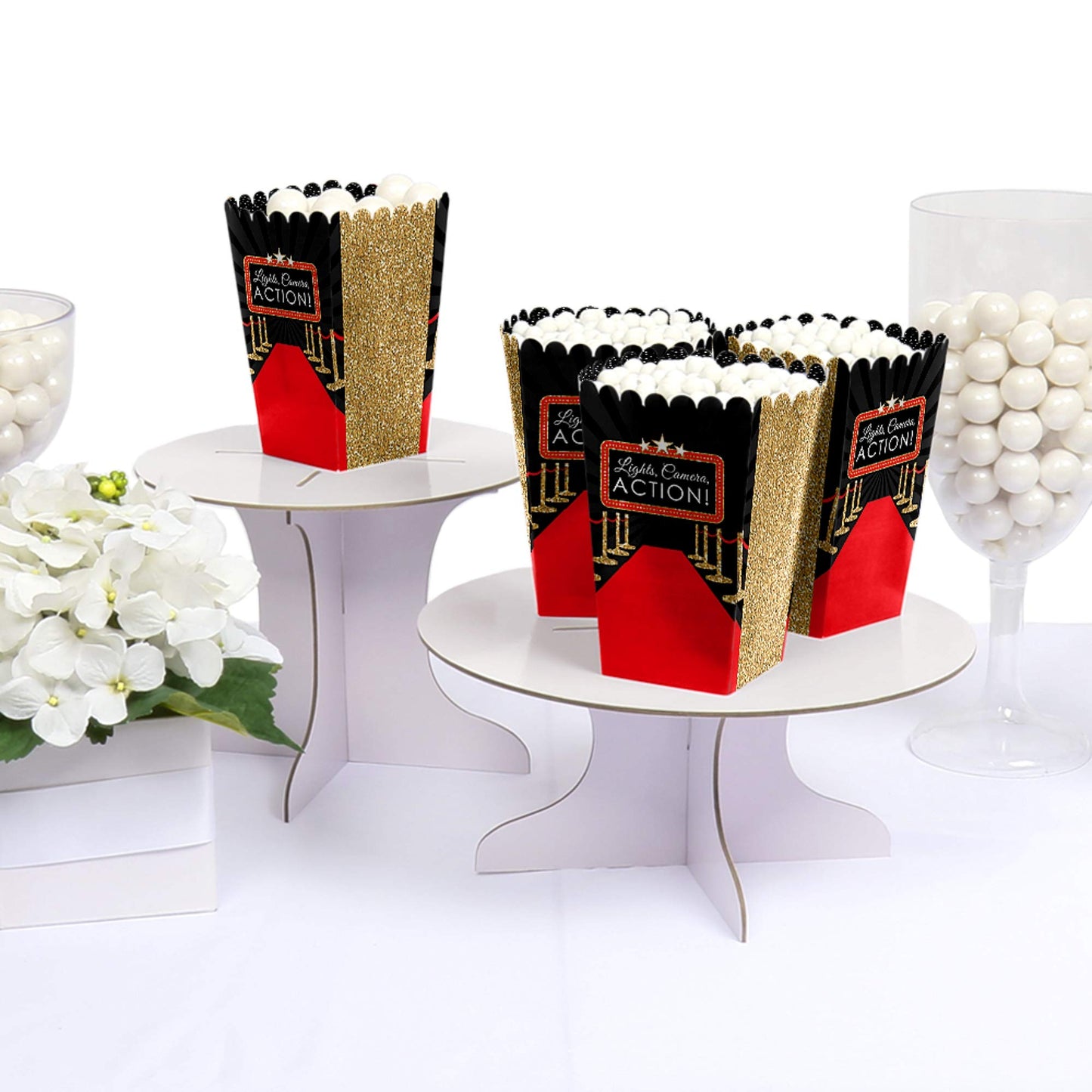Big Dot of Happiness Red Carpet - Movie Night Party Favor Popcorn Treat Boxes, Like Being at the Theater, Small Party Favor - 12 Ct