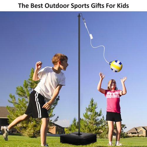 Whiidoom Tetherball Set with Ball and Rope, Adjustable Tether Balls and Rope Set with Pole, Tether Ball for Outdoor Playground, Backyard, Outdoor Games for Adults & Kids