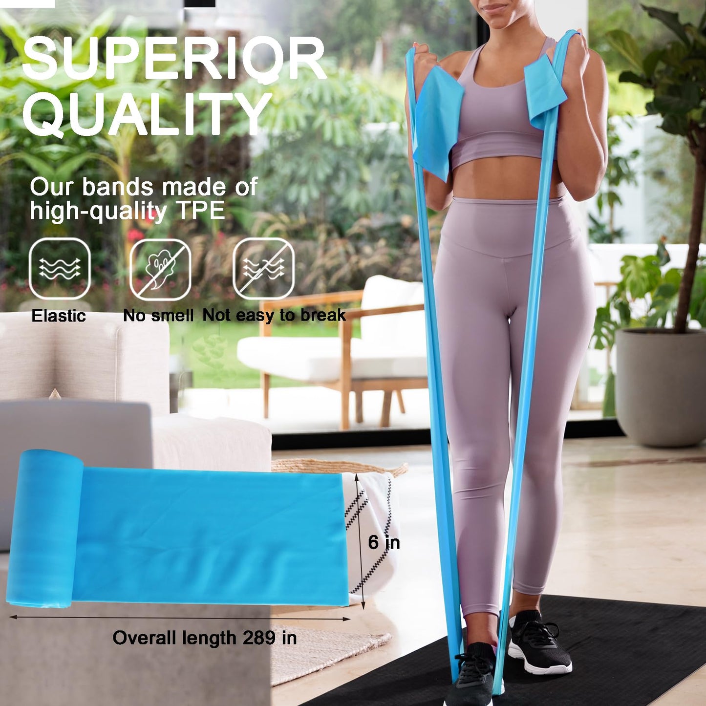 Resistance Bands Professional Bulk Roll, Elastic Band, Latex-Free, Stretch Bands for Working Out Women or Men, Exercise Bands for Physical Therapy, Yoga, Pilates, Rehab,Fitness (Blue - Heavy)