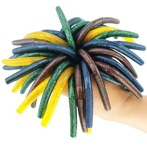 40PCS Senko-Style Stick Baits with Box - Senko Worms for Bass Fishing | 5.5" Wacky Rig Ready Lures