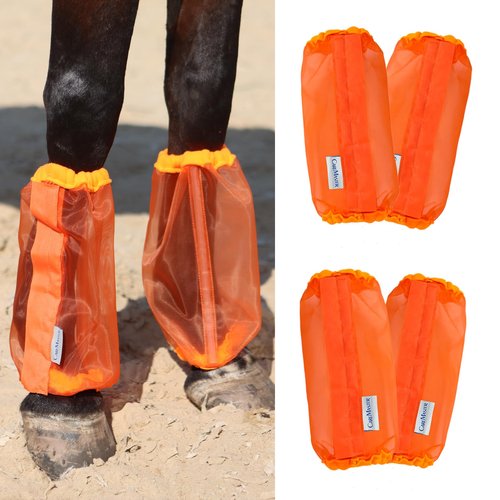 CareMaster Universal Size Horse Leggings Fine Mesh Greatly Reduce Stomping Breathable Horse Boots Leg Wraps (Set of 4) Orange