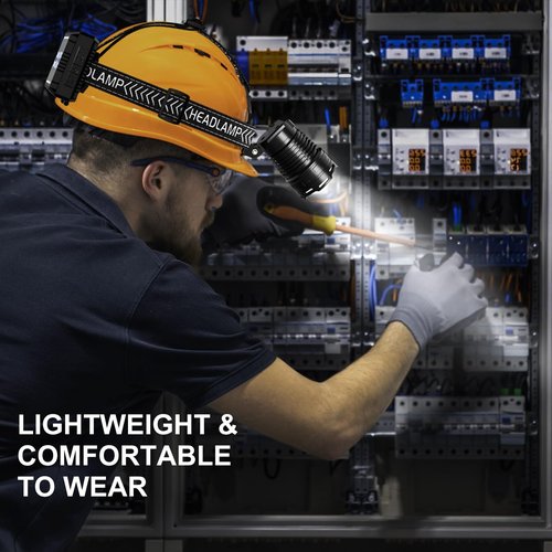 Headlamp Rechargeable, 5000 Lumen Super Bright Led Headlamps with 4 Modes & 12H Long Runtime, Powerful Waterproof Head Lamp with Digital Display & 90° Adjustable for Adults Camping Cycling