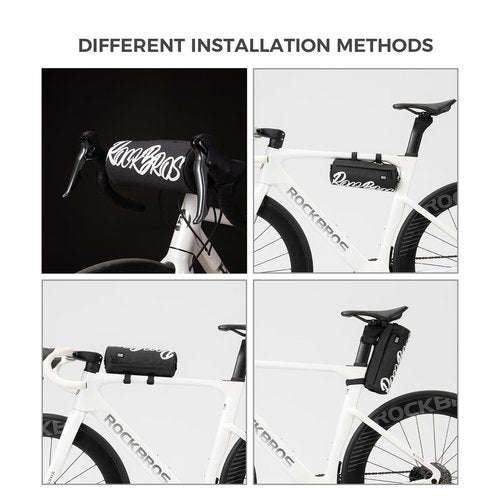 ROCKBROS Bike Handlebar Front Bag Bicycle Handy Frame Roll Bag with Shoulder Removable Strap Mountain Bike Storage Pouch Cycling Accessories