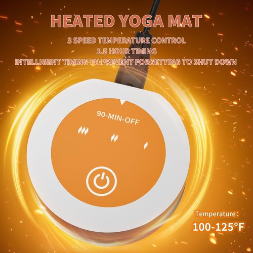 Heating Yoga Mat, Adjustable Temperature Heating Floor Mat, Foot Warmer, Winter Safe Heating Carpet, Suitable for Keeping Warm During Yoga, Pilates, Sports, and Home Office