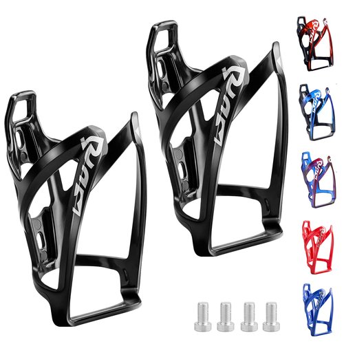 Suruid Bike Water Bottle Cage Ultra-Light Bicycle Bottle Holder Universal Bike Cup Holder Rack for Bicycle, Cycling, MTB, Road/Mountain Bikes 2 Pack - Black