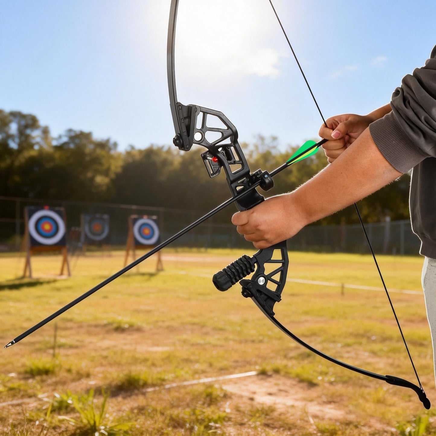 NorthSpoor 30" 18Pcs Archery Carbon Arrows Practice Hunting Arrow with Removable Tips Shaft Spine 500 for Both Compound Bow and Recurve Bows
