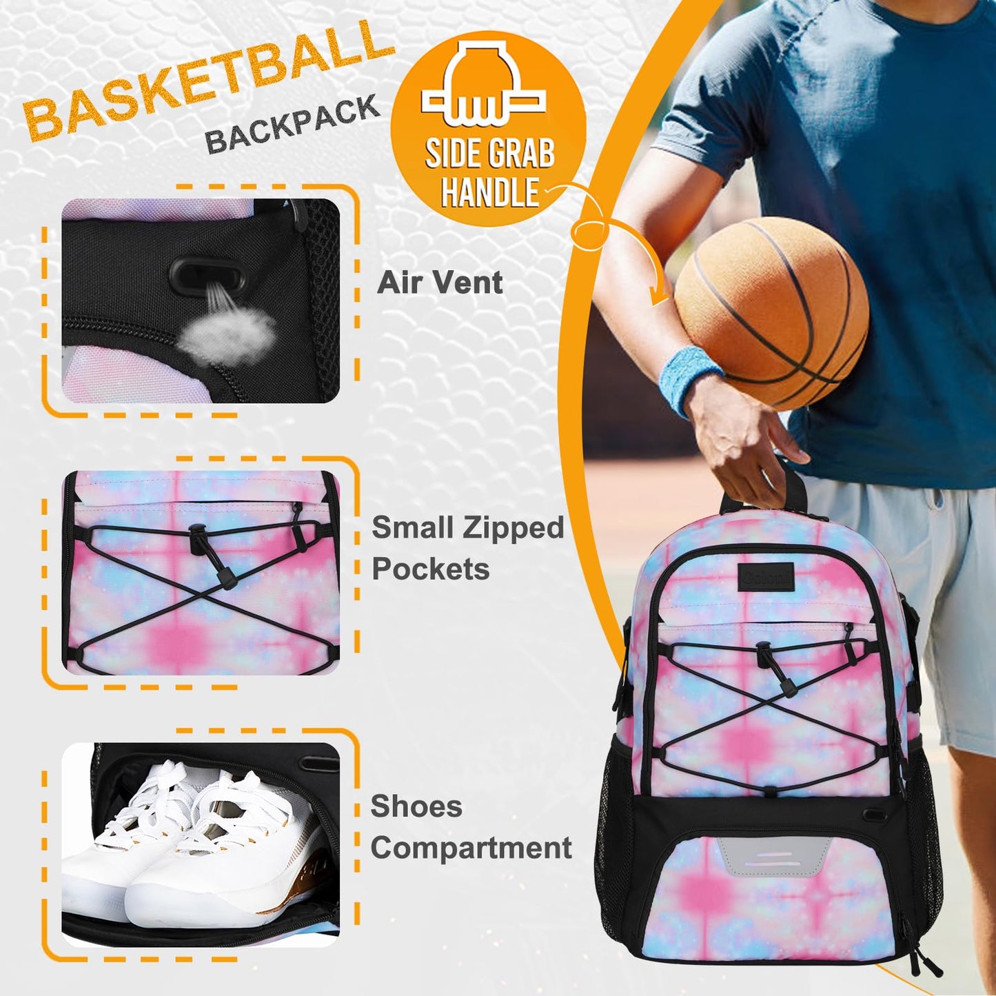 Goloni Soccer Backpack,Basketball Backpack with Ball Compartment & Shoe Compartment,Backpack for Basketball,Soccer, Football, Volleyball, Swim, Gym, Travel