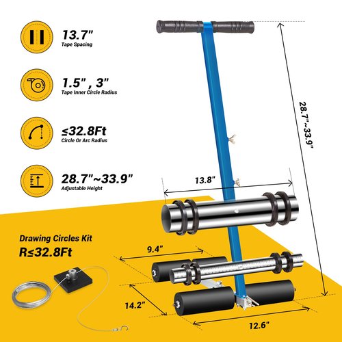 Calcy Ssay Line Striping Machine, with Drawing Circle Kit, Parking Lot Striping Machine for Driveway, Asphalt Or Concrete, Basketball Courts, Pickleball Court, Road Warning
