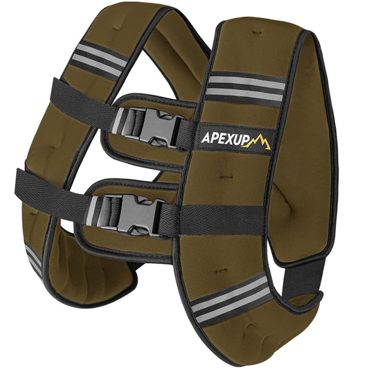 APEXUP 15lbs Weighted Vest Men Women, Weight Vest for Women Workout Equipment for Strength Training Running (Khaki)