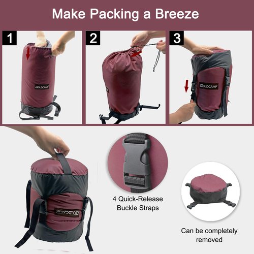 GoldCamp Outdoor Storage Stuff Sacks, Camping Gear Organizer (Red, XXXL)