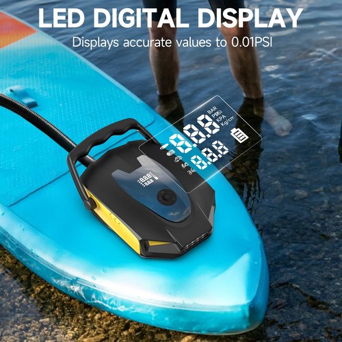 50PSI Paddle Board Pump Electric Portable, 10000mAh Sup Pump with Auto-Off,9 Modes Paddleboard Pump for Stand Up Paddle Board/Car/Kayak/Motorcycle/Bicycle (Rechargeable) (Rechargeable)