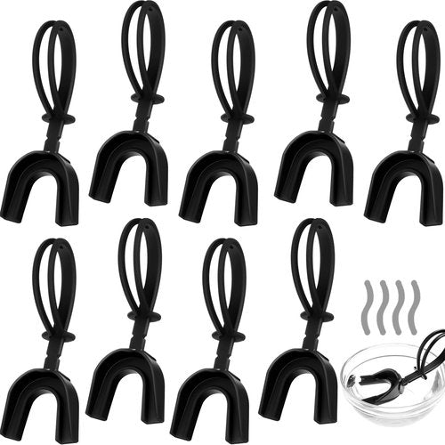 Dunzy 10 Pcs Strapped Mouth Guard Sports Moldable Strap Mouth Guard Football Mouthguard Adult Youth Mouthpiece Protector for Basketball Hockey Wrestling