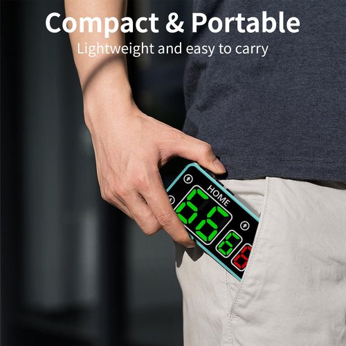 GAN XIN Cornhole Scoreboard,Battery Powered Ping Pong Score Keeper with Touchscreen Button&Top Button,LED Digital Electronic Scoreboard with Buzzer,Shuffleboard/Indoor Games & Sports(Blue)