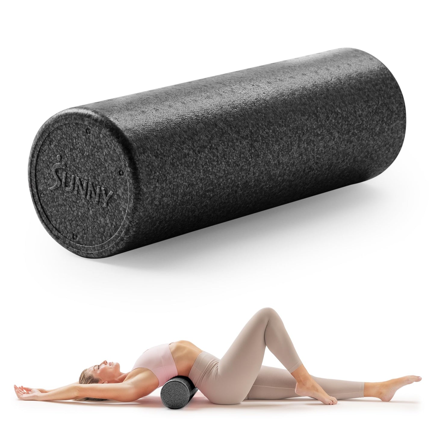Sunny Health & Fitness 18" Yoga Foam Roller (Black) - SF-ER01-BK-18
