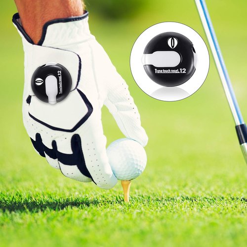 Frienda 6 Pieces Golf Stroke Counter Clicker Mini Golf Score Counter Simple Attachment Scorekeeper up to 12 Shots Score with One Touch Reset Clip(Red, White, Black)