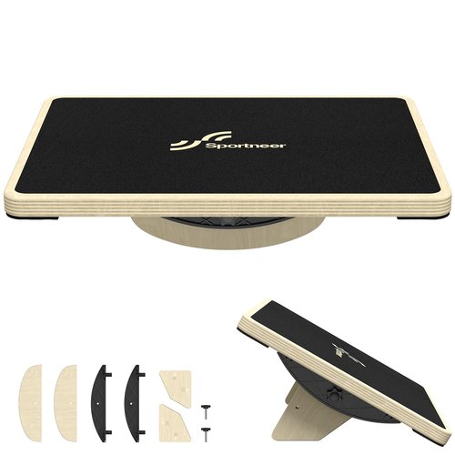 Sportneer 2-in-1 Balance Board – Adjustable Wobble & Slant Board for Core Strength, Stretching, Rehab, Standing Desk, Home Gym Workout