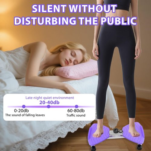 Twisting Waist Machine, Twist Board for Exercise, 300 lbs Weight Capacity, Noiseless Ab Twister for Home Gym Equipment for Women/Men, Track Time, Reps, Calories with Digital Display (Purple)