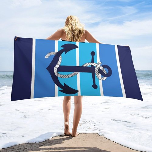 GANMP Beach Anchor Beach Towel 30" x 60" Microfiber Sand Free Quick Dry Travel for Adults Teen Children