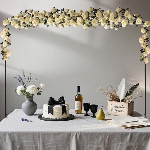 Over The Table Rod Stand with Clamps, Adjustable 46"-100'' Length 29"-55" Height Table Balloon Arch Stand for Wedding Birthday Festival Celebration Decoration, Metal Decorating Rod Hanging, Black