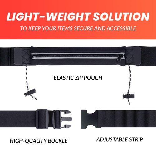 Reflective Running Belt Bib Holder - Waterproof Fanny Pack for Women & Men - Triathlon Belt Bag - Race Number, Gym Essentials, Sports Gear for All Phones