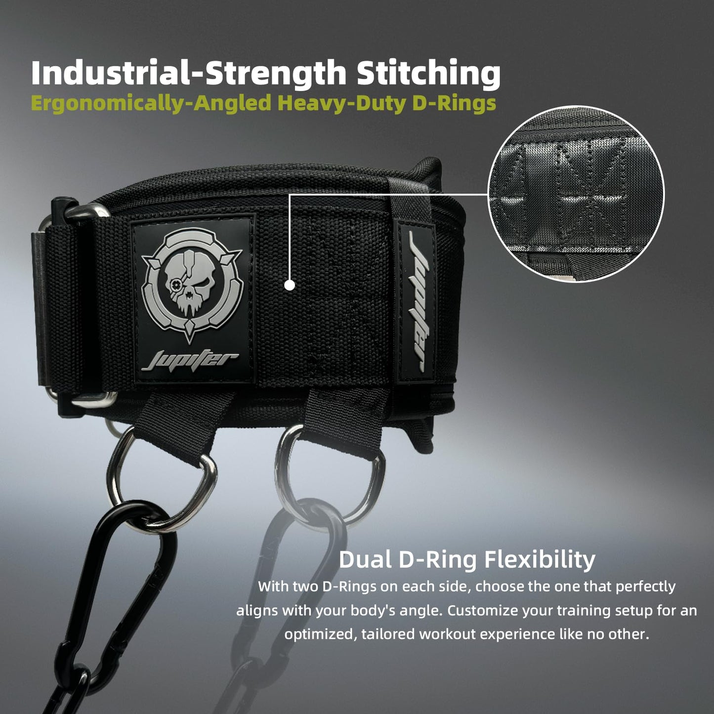 2-in-1 Weightlifting Belt & Dip Belt with Chain for Added Weight Training,Weightlifting, Squats, Deadlifts,Powerlifting for Men & Women(Large)