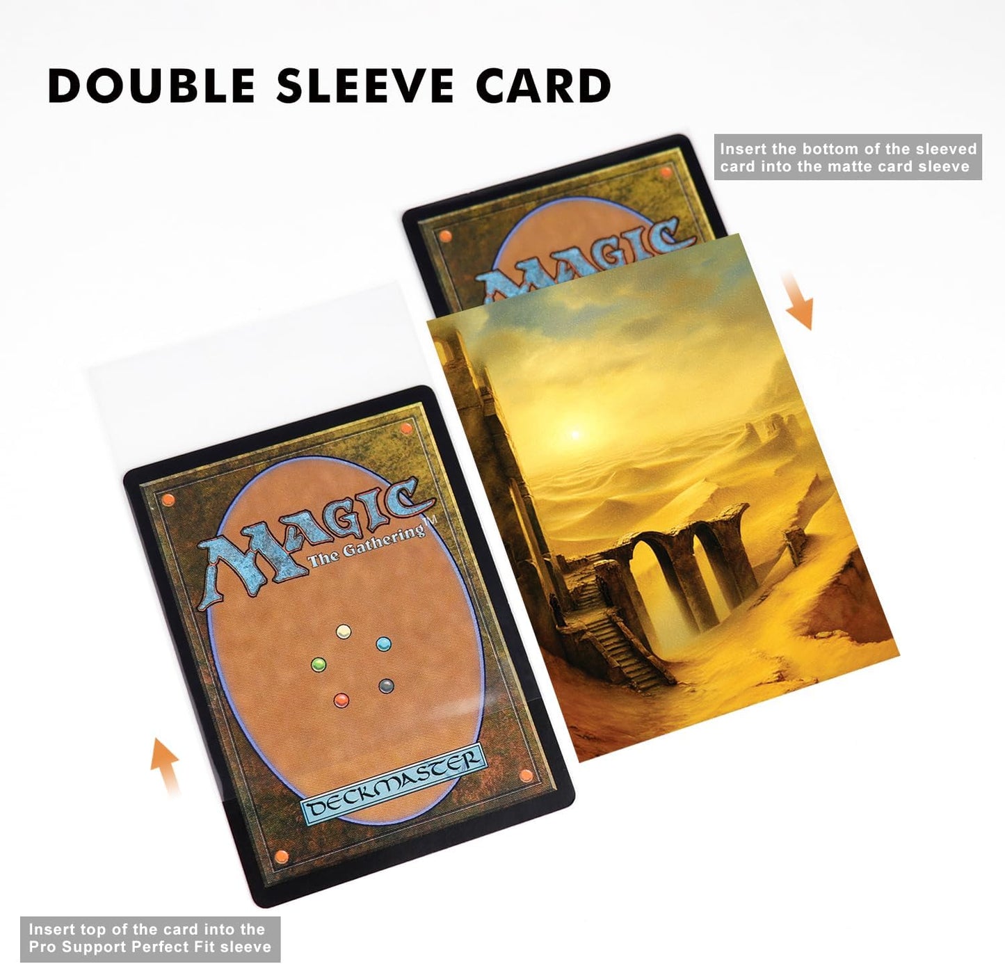 100 Card Sleeves for MTG with 100 Inner Sleeve, Textured Back Art Sleeves, Fit Standard Size Cards - Forest