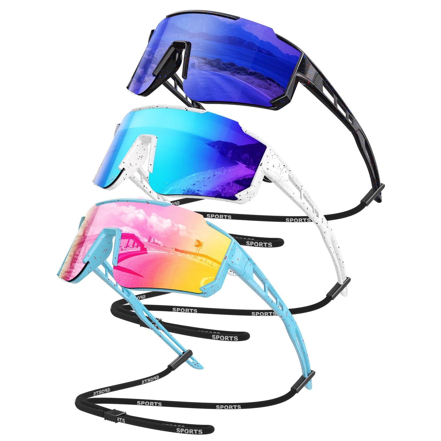 Foliful Kids Polarized Baseball Sunglasses - Youth Softball Cycling Sports Sunglasses for Boys Girls Ages 3-12 UV Protection
