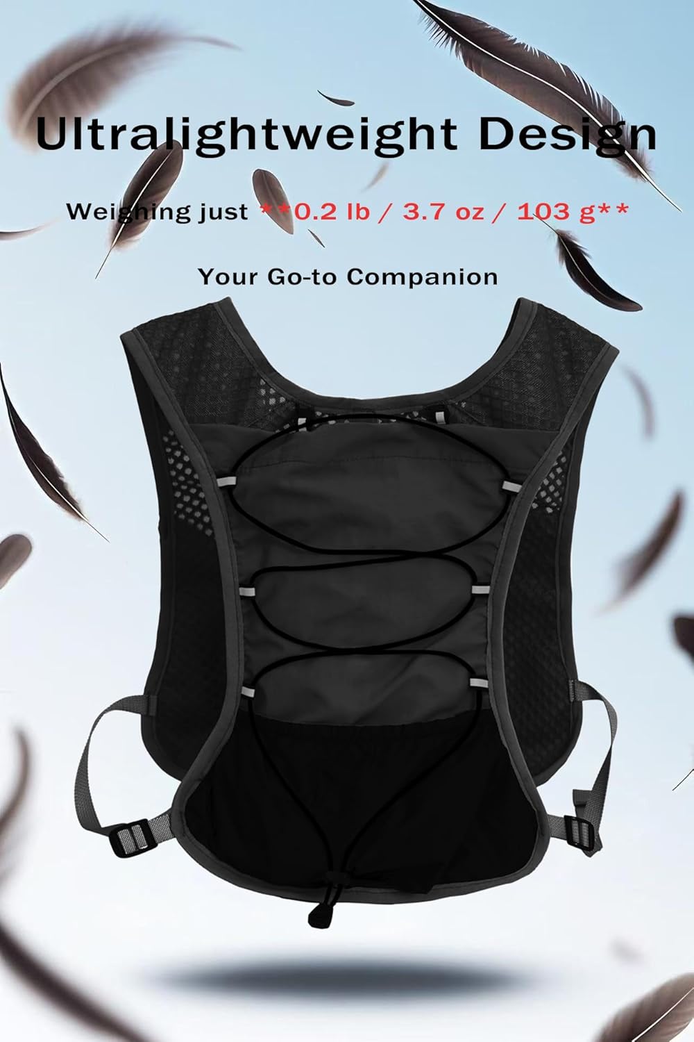 Hydration Running Vest Ultra-Lightweight for Women Men [2025 Upgraded], Breathable All-Weather Water Vest Hiking Backpack, Adjustable Water Backpack for Hiking, Cycling, Trail Marathon Race