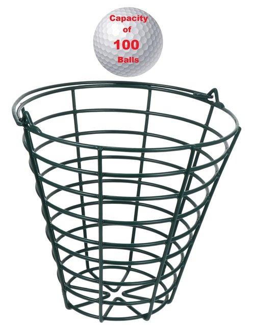 Main Products Metal Range Golf Ball Baskets with Handle, Golf Ball Storage Bucket, Holds 100 Golf Balls (Golf Balls Not Included)