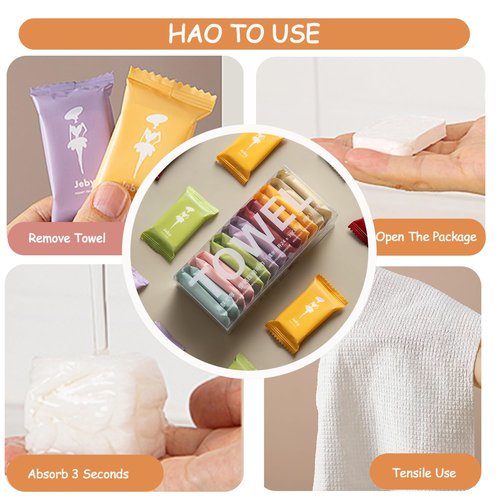 Disposable Compressed Towels Tablets- Portable Ultra-Quick Absorbent Travel large Size Facial Wash Cloth, Reusable Cotton Facial Towel Tablets for Outdoor Camping, Hotel, Gym, Daily Use (Pack of 28）