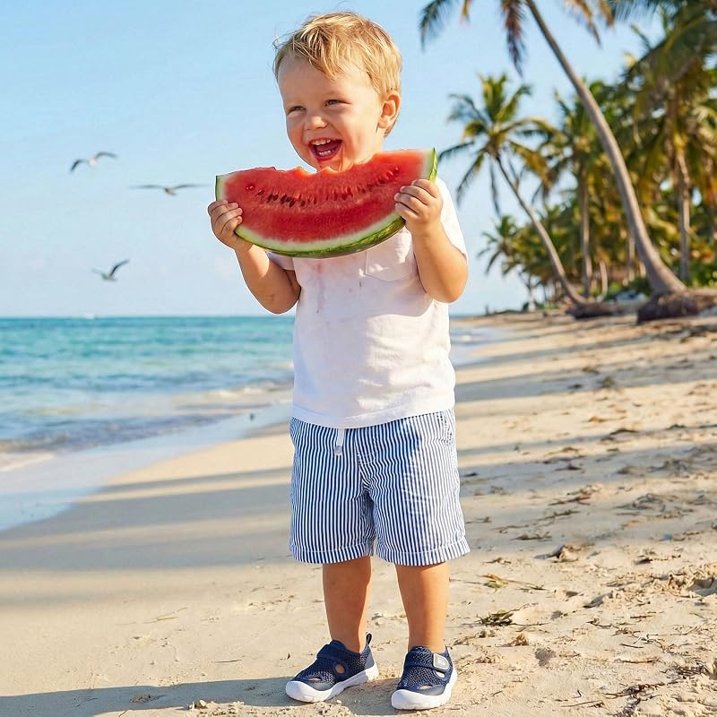Variation: Navyblue+6 Wide Toddler Water Shoes - Lightweight Quick-Dry Beach Sandals